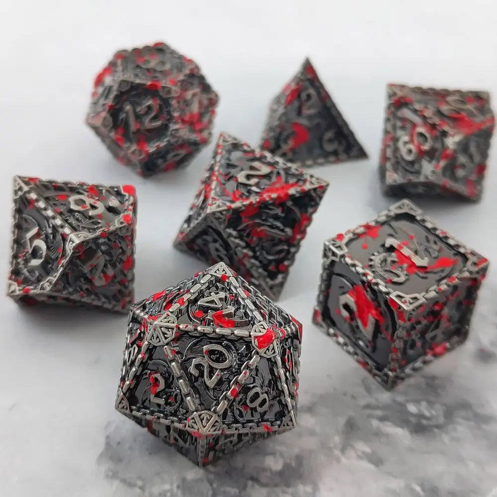 7pcs Dnd Dice Metal Dice For Dnd&Rpg D&D Dice 7 PCs DND Dice Polyhedral Dice Set for Role Playing Game MTG Pathfinder D20 D6 D4