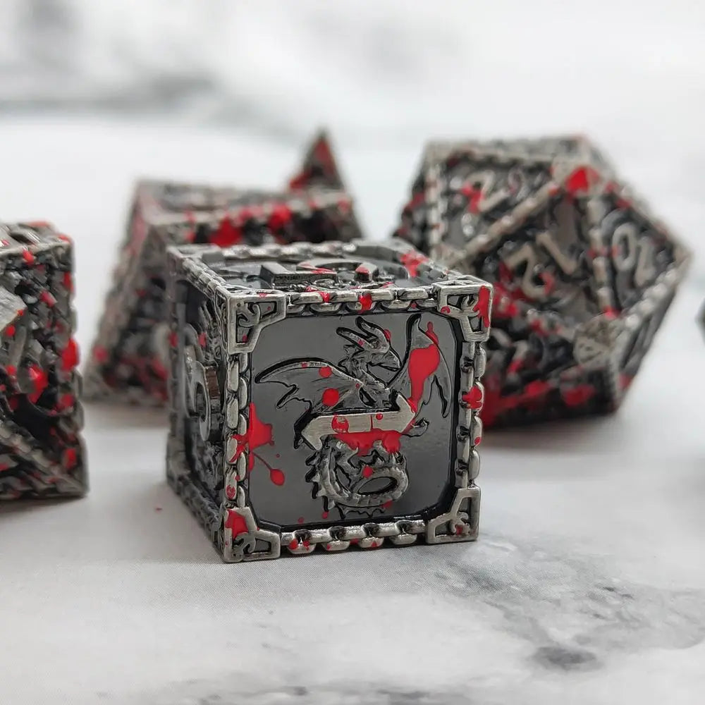 7pcs Dnd Dice Metal Dice For Dnd&Rpg D&D Dice 7 PCs DND Dice Polyhedral Dice Set for Role Playing Game MTG Pathfinder D20 D6 D4