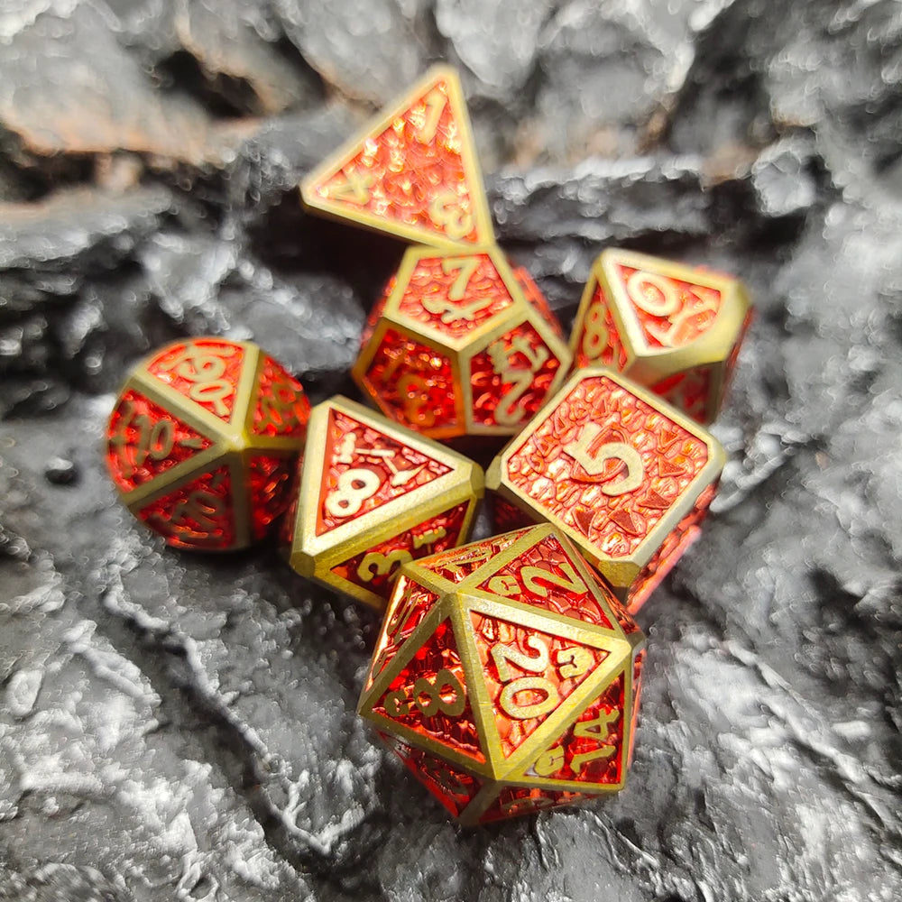 New Style 7 Pcs Galaxy Metal D&D Dice, Metal DND Dice, Polyhedral Metal Dice Set, for Role Playing Game Pathfinder