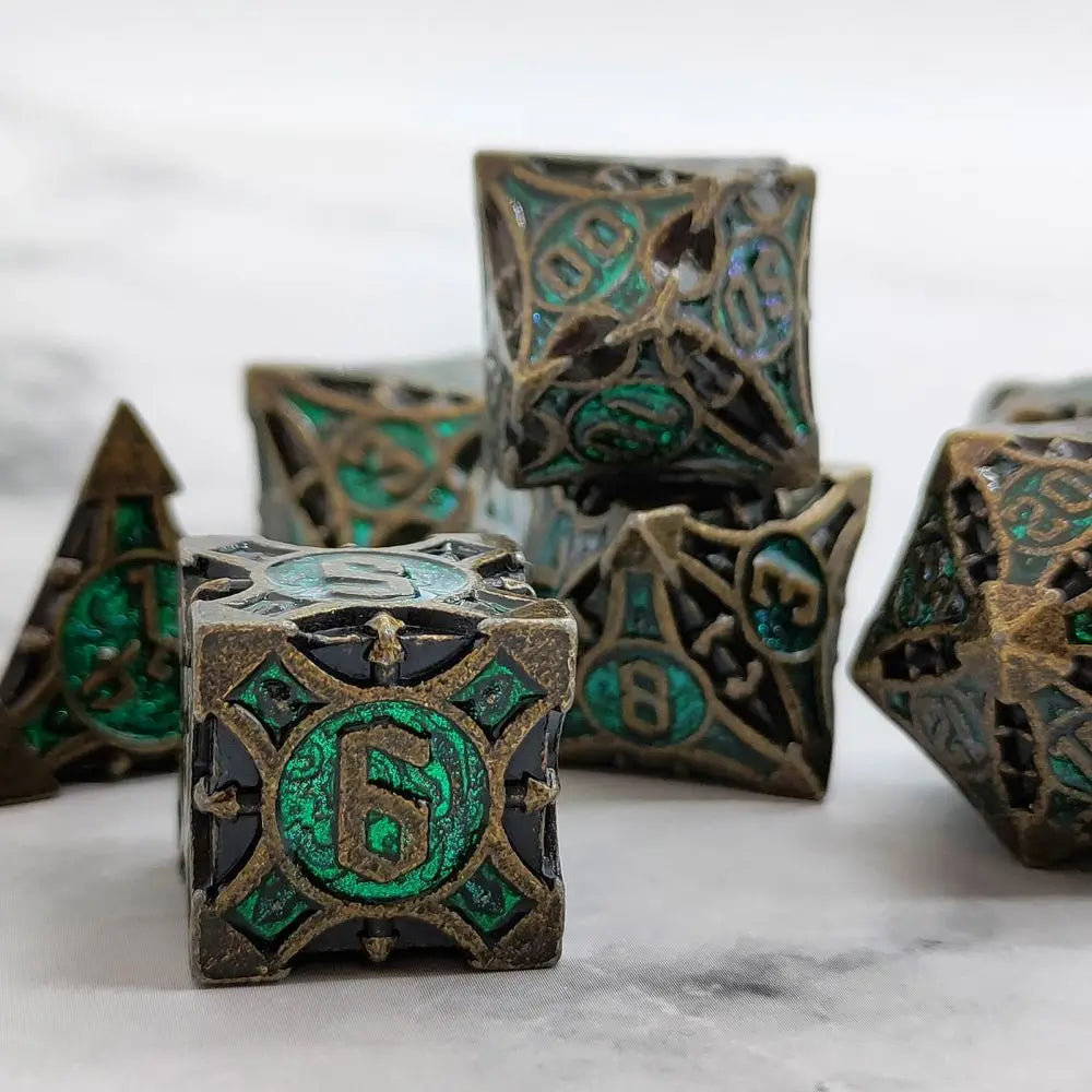 DND Dice Board Game Metal Polyhedral Dice for Dungeon and Dragons RPG Dice Set for D&D Role Playing Game D20 D12 D10 D8 D6 D4