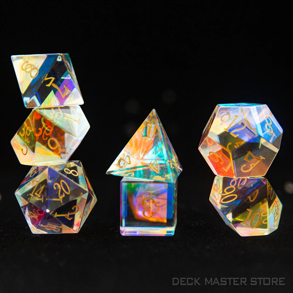 Full Set Polyhedral Dice Set Gemstone DnD Dice Set for Board Games - Dungeons and Dragons, RPG Game DND Magic Game